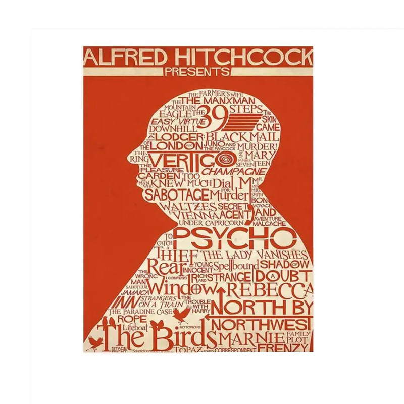 Framed Alfred Hitchcock Canvas Poster (30x40cm) - 1 Piece - ملصق